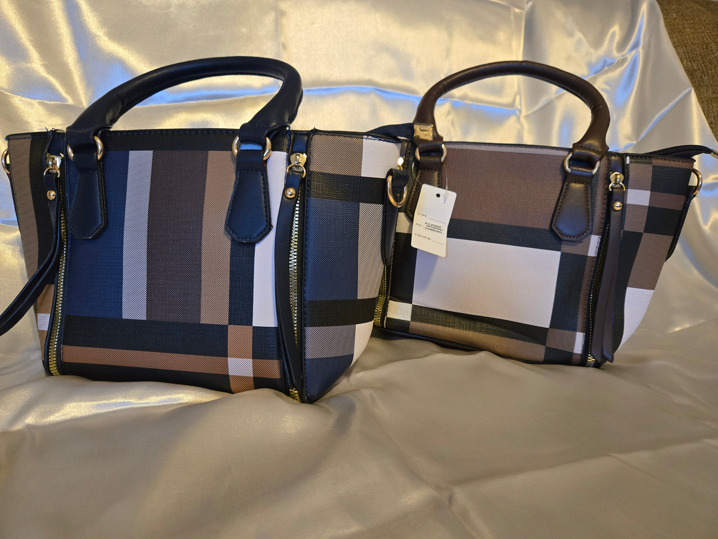 Block Pattern Handbag and Wallet - 20250908F1200