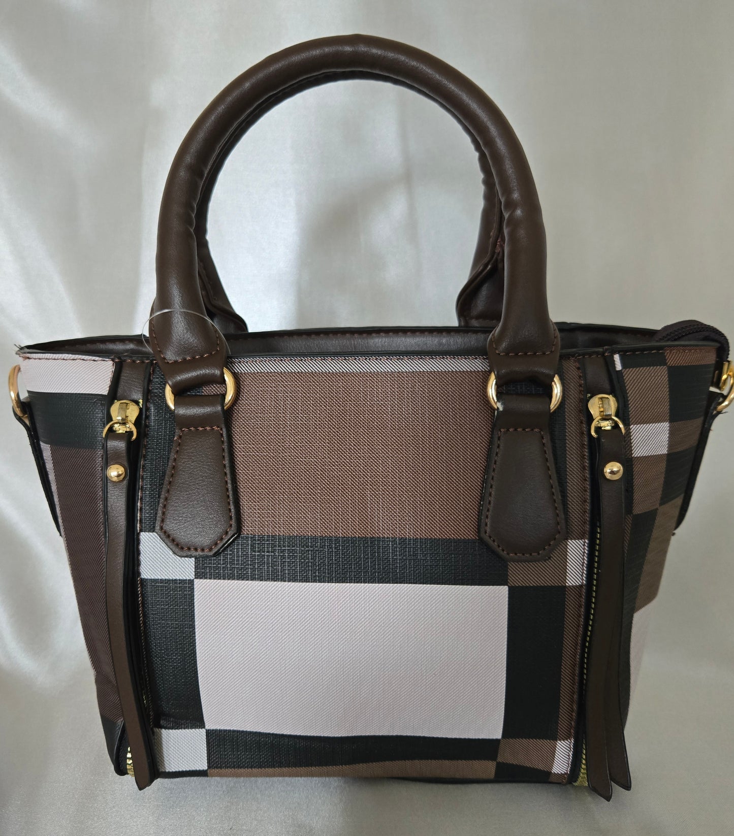 Block Pattern Handbag and Wallet - 20250908F1200