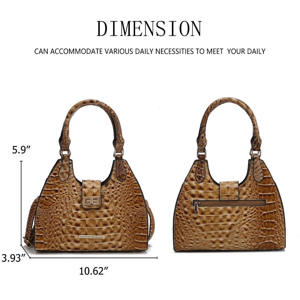 MKF Ava Tote Faux Crocodile-Embossed Vegan Leather  Bag