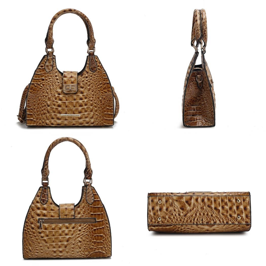 MKF Ava Tote Faux Crocodile-Embossed Vegan Leather  Bag