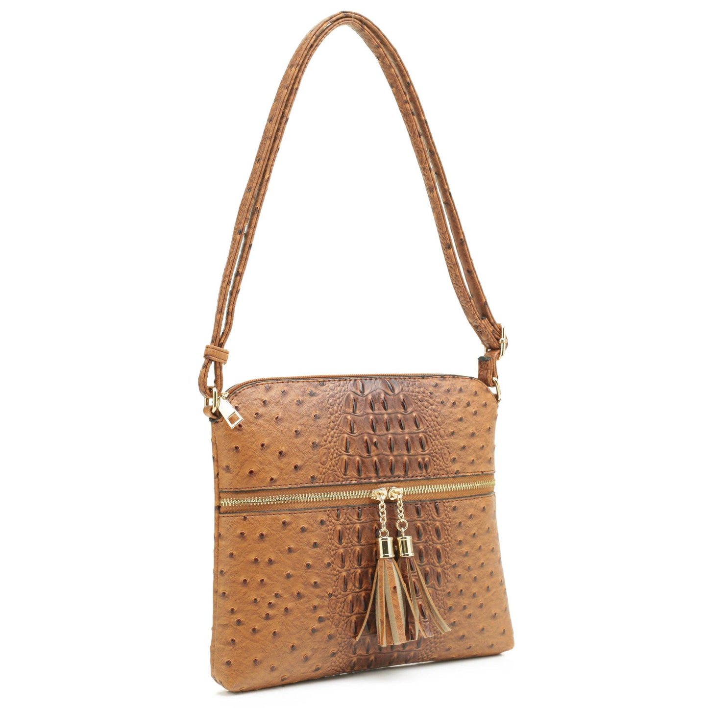 Ostrich Crossbody with Tassel by Poppi (20260311LM19651)