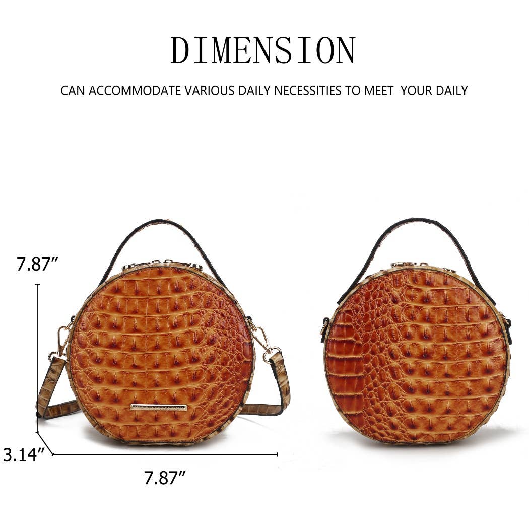 MKF Ynnari Women's Crossbody Chic Round Croc-Embossed (20260122MKFL508)