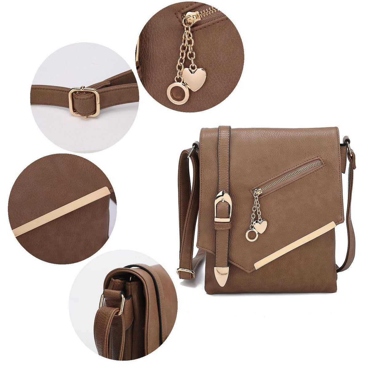 Jasmine Women's Crossbody Handbag Vegan Leather By Mia K