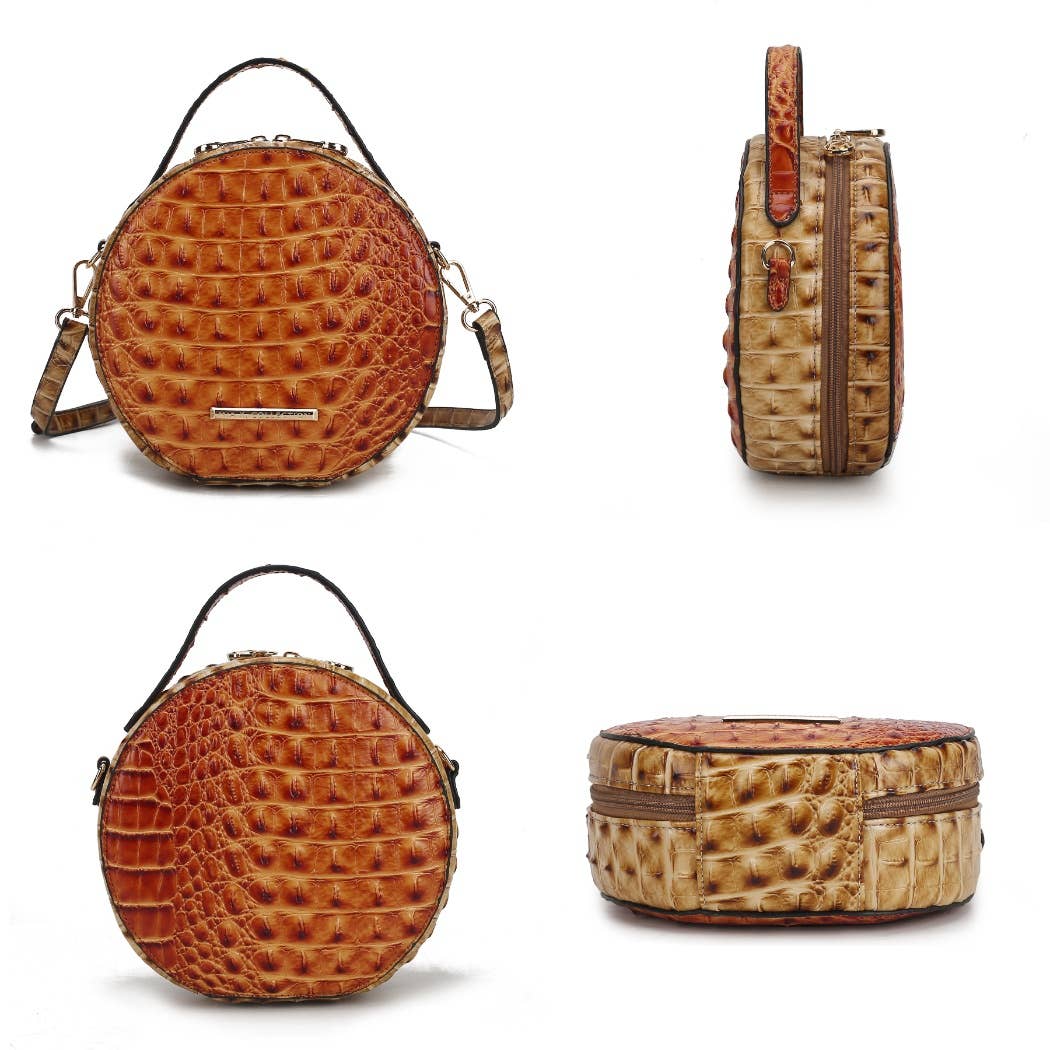 MKF Ynnari Women's Crossbody Chic Round Croc-Embossed (20260122MKFL508)