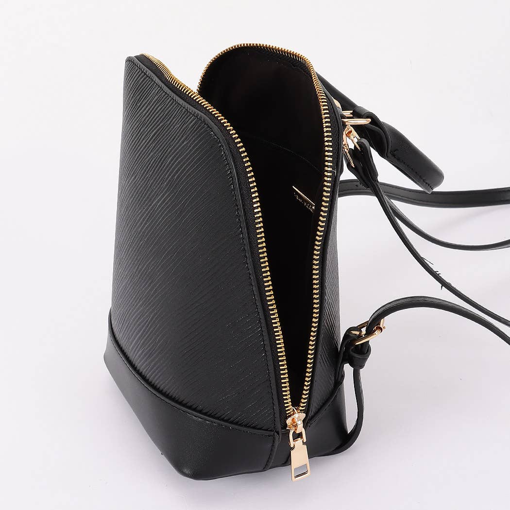 Hello 3 a.m. Faux Leather Zip Backpack - 20260701HPC6646
