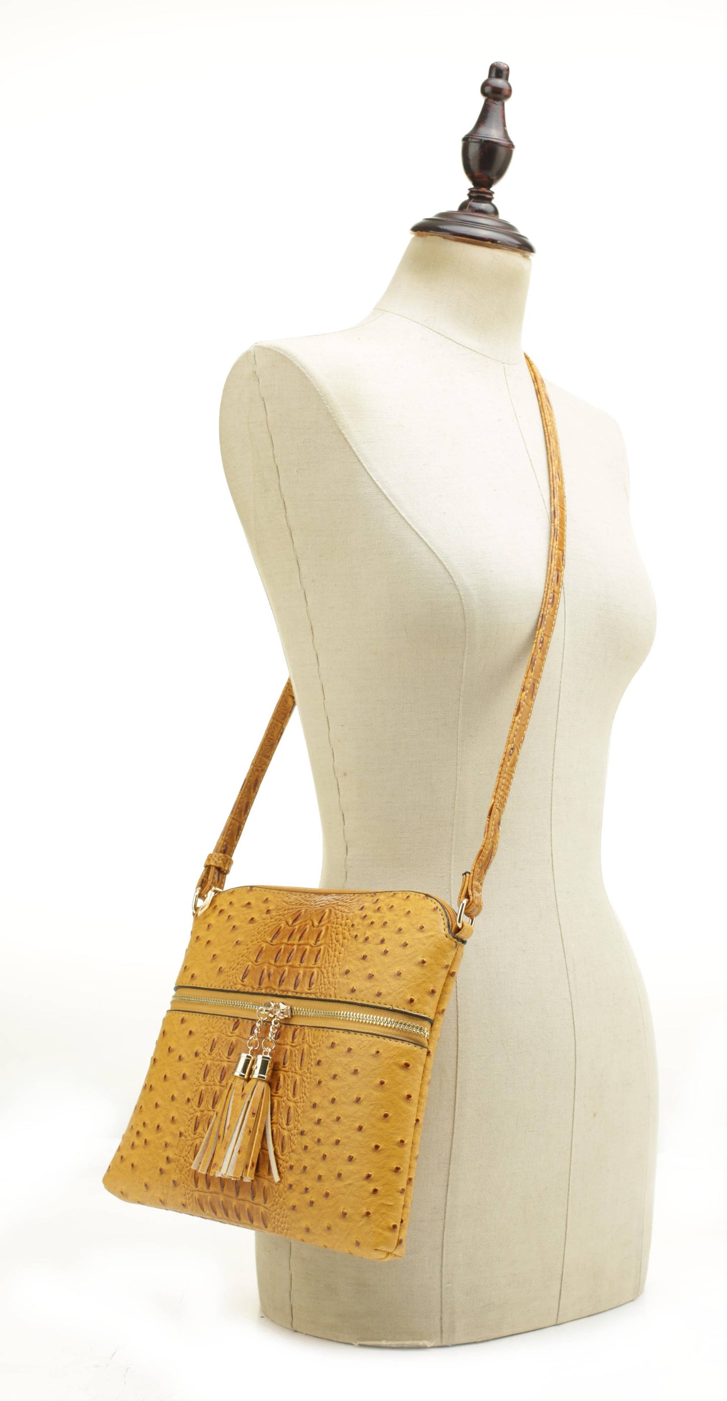 Ostrich Crossbody with Tassel by Poppi (20260311LM19651)