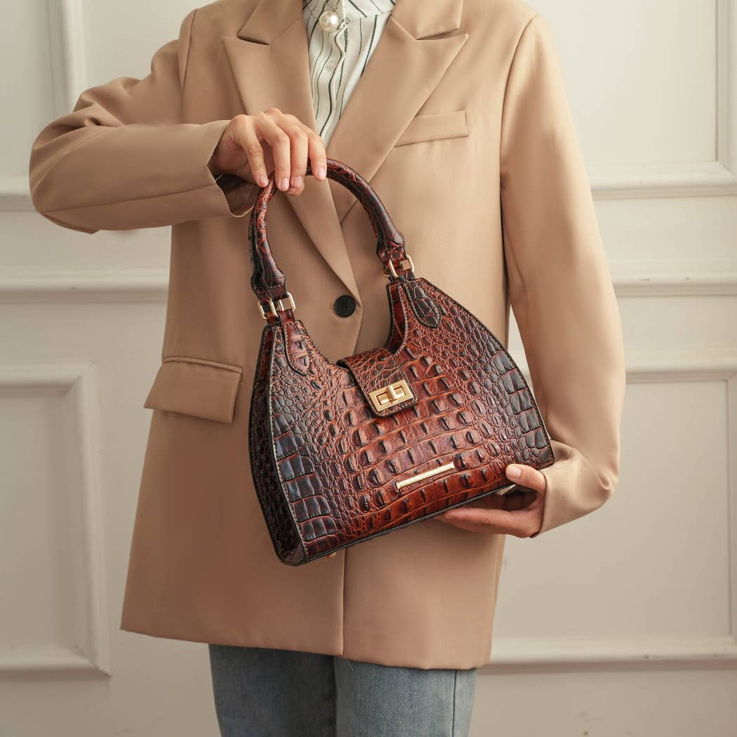MKF Ava Tote Faux Crocodile-Embossed Vegan Leather  Bag