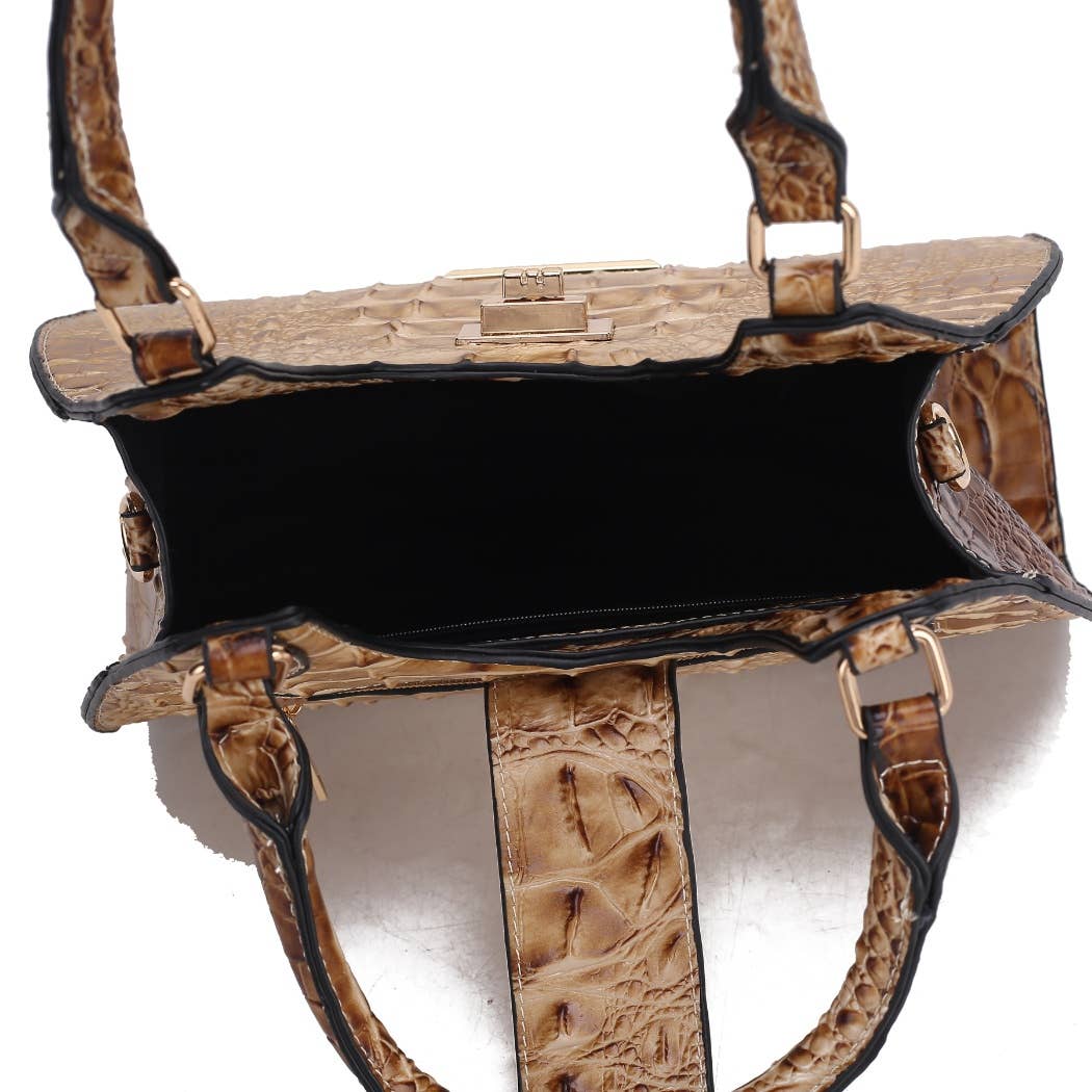 MKF Ava Tote Faux Crocodile-Embossed Vegan Leather  Bag