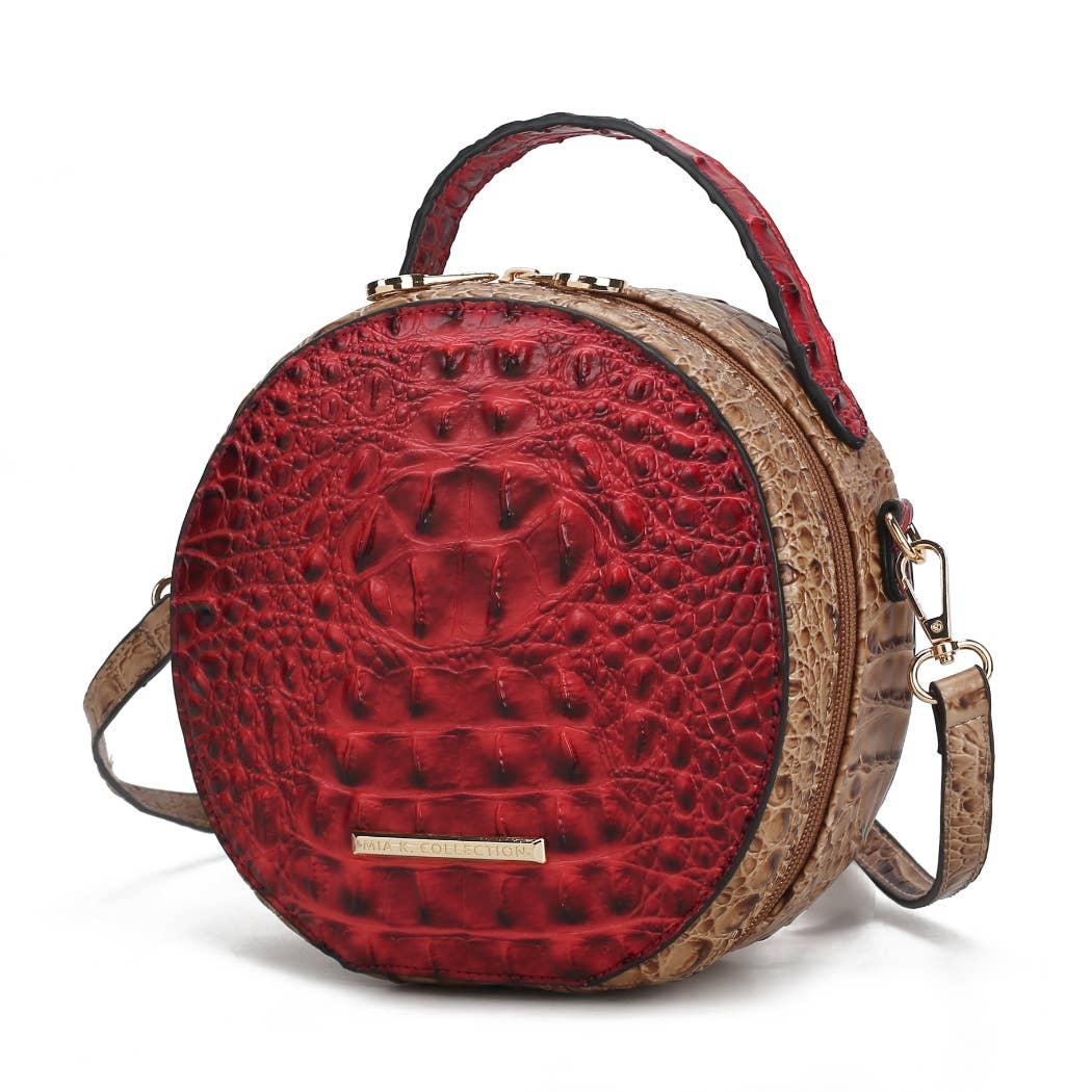 MKF Ynnari Women's Crossbody Chic Round Croc-Embossed (20260122MKFL508)