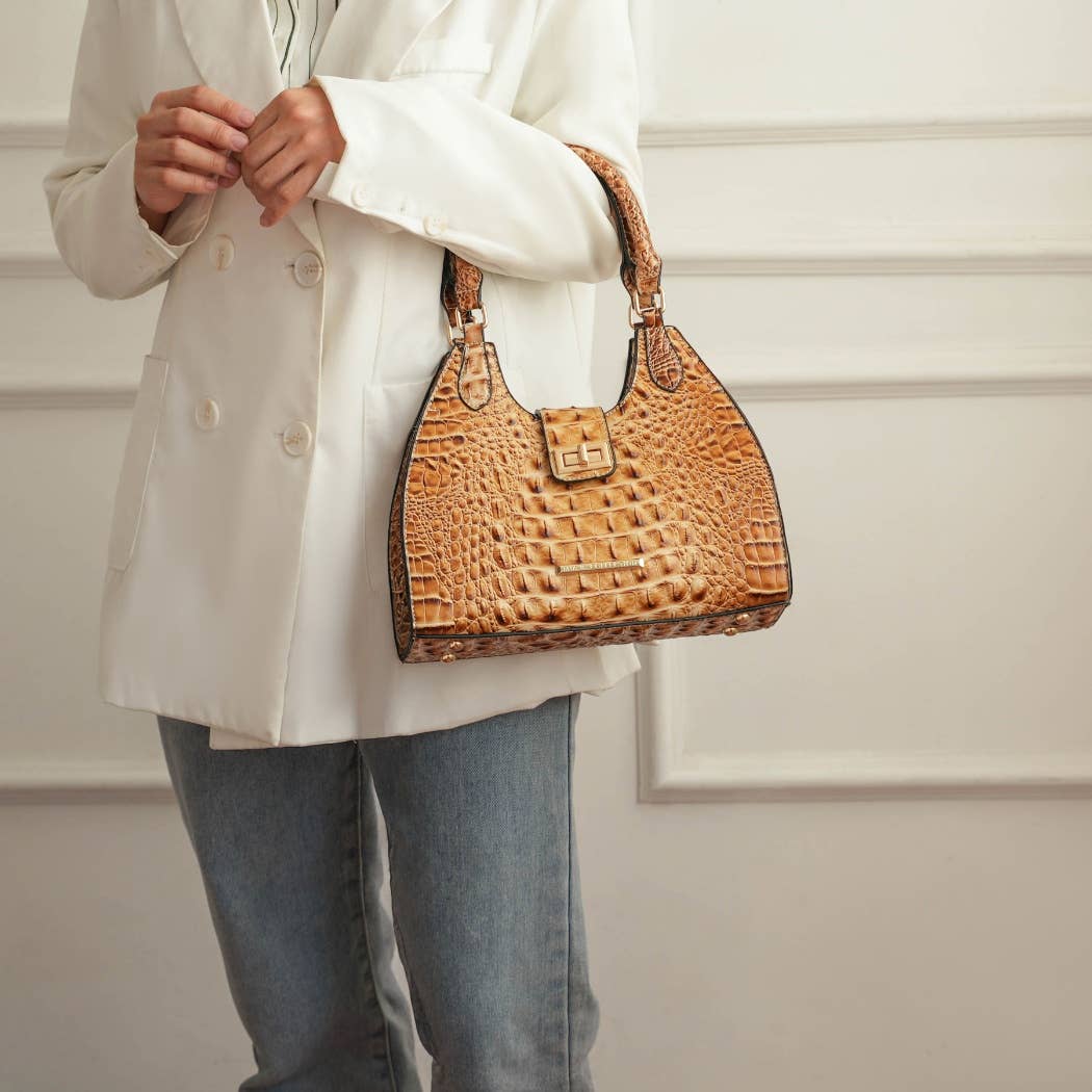 MKF Ava Tote Faux Crocodile-Embossed Vegan Leather  Bag