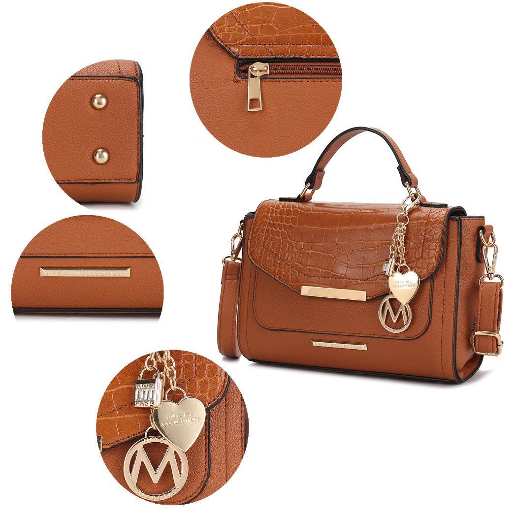 Sylvie Croco Embossed Vegan Leather Women Shoulder by Mia K