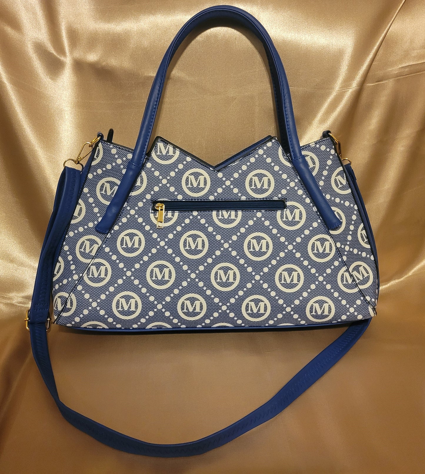 Blue and White "M" Bag (1118235045BL)