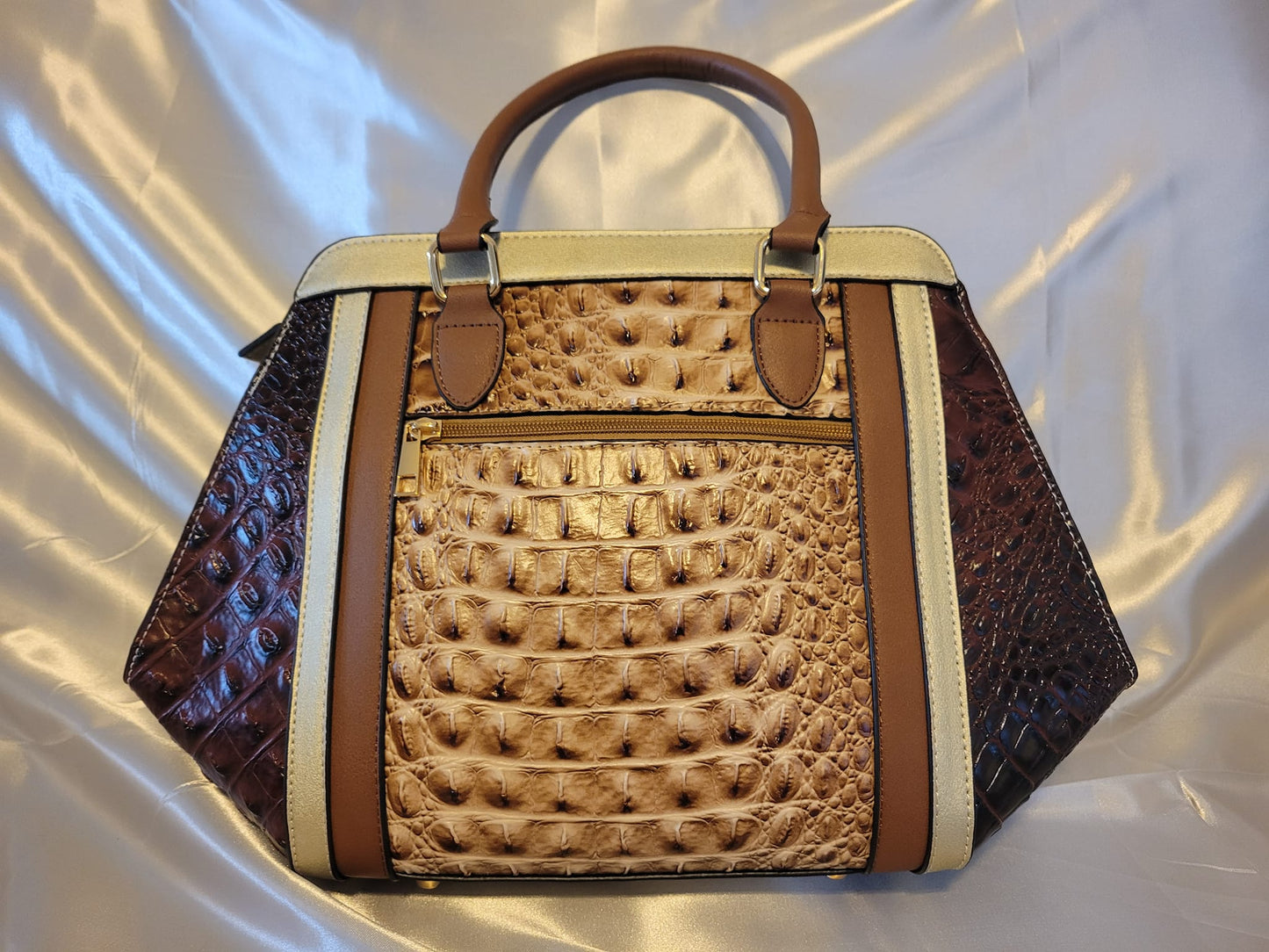 Daisy Croco Satchel Handbag & Wallet – MKF By Mia K (021724X729BR)