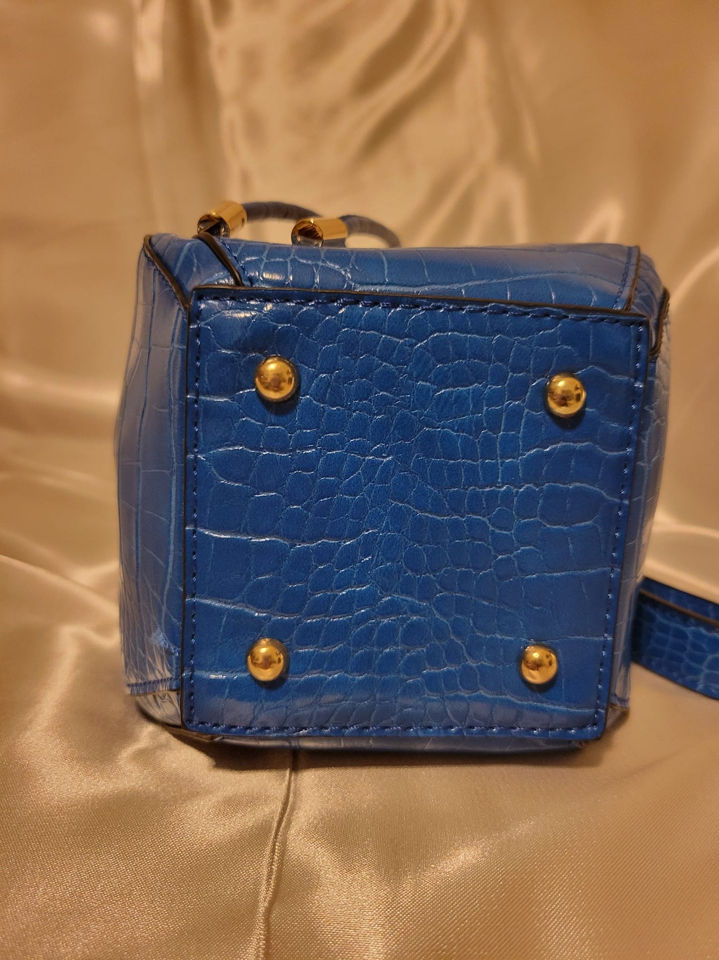 Cassidy Crocodile Embossed Vegan Leather by MKF (021624L293RYBLU)