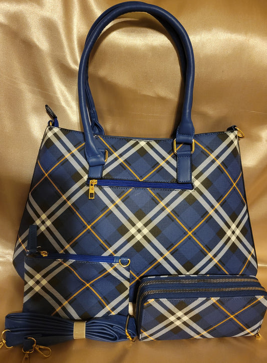 Plaid Purse Plus Wallet - Blue (1118231918BP)