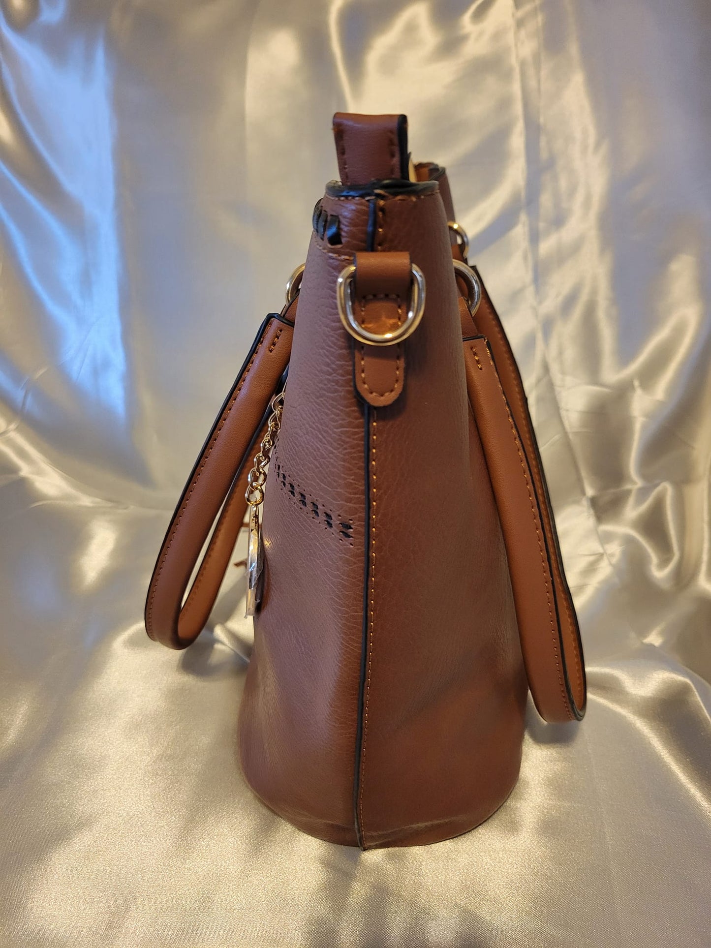 Imogene Two-Toned Whip Stitches Vegan Leather Bag and Wallet by MKF (021723X611COG)