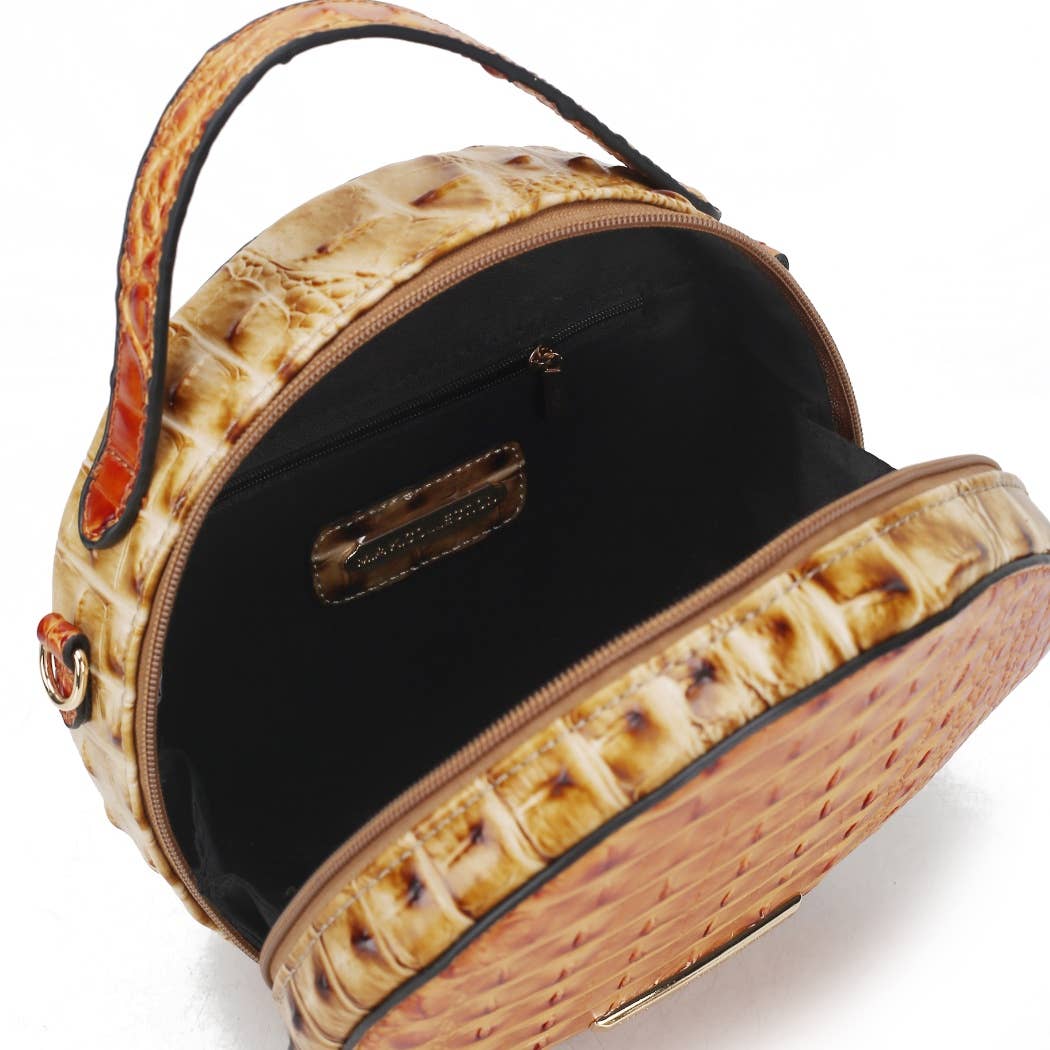 MKF Ynnari Women's Crossbody Chic Round Croc-Embossed (20260122MKFL508)