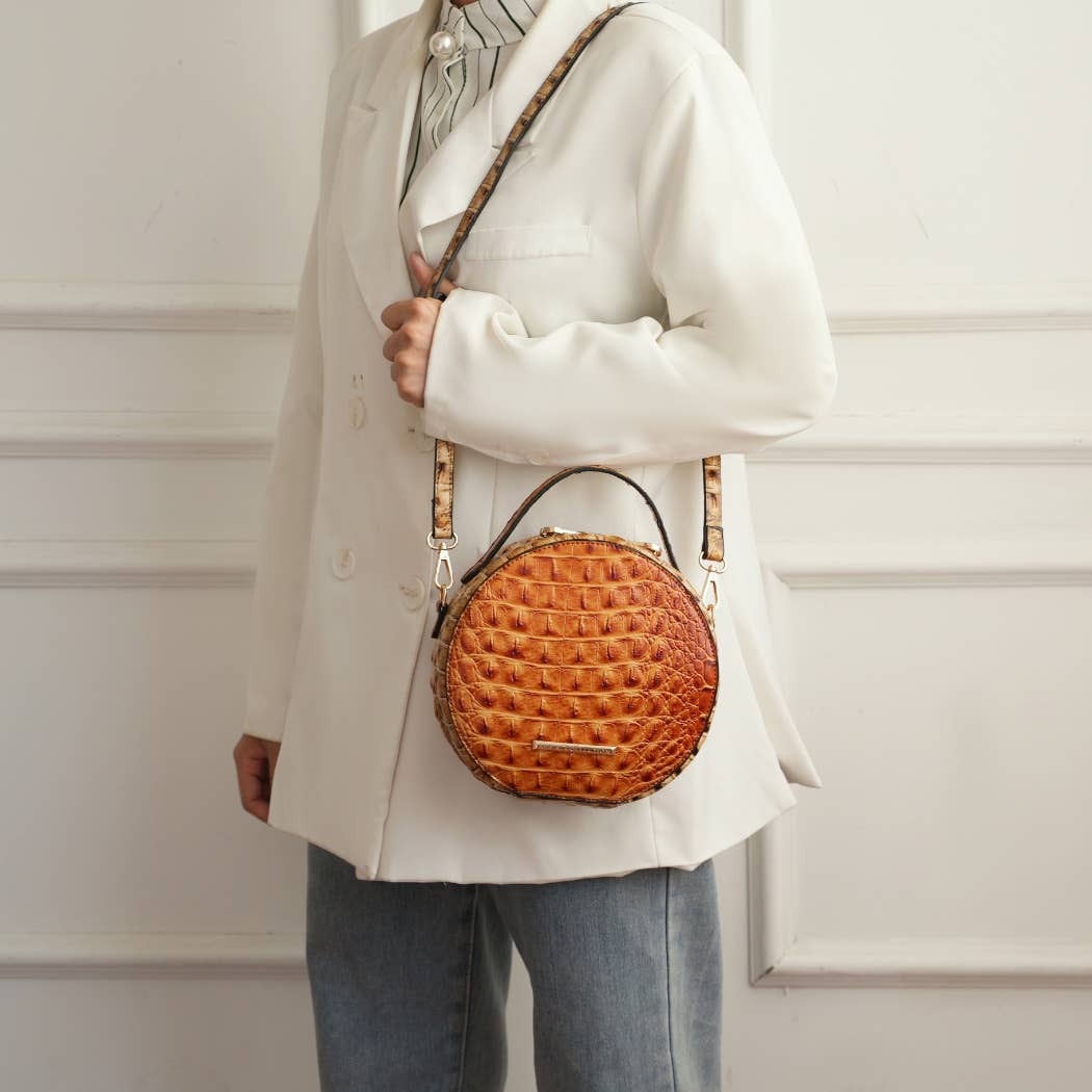 MKF Ynnari Women's Crossbody Chic Round Croc-Embossed (20260122MKFL508)